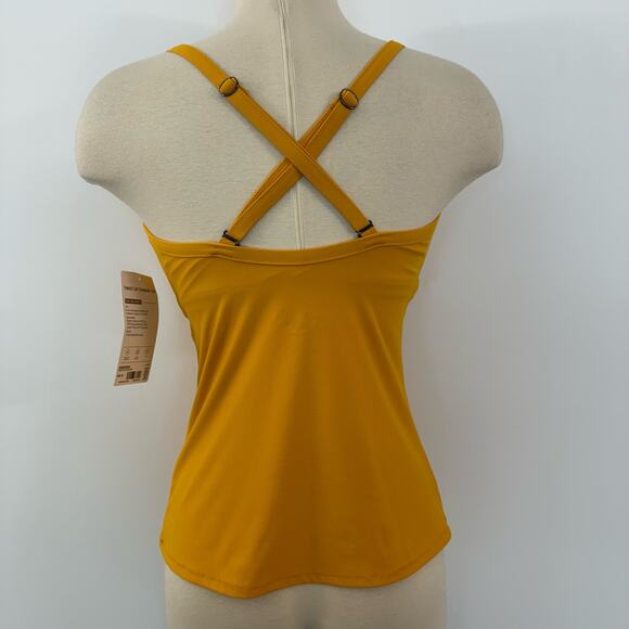 Athleta Twist Up Tankini Swim Top Underwire Yellow 34D/DD NWT - Picture 4 of 9